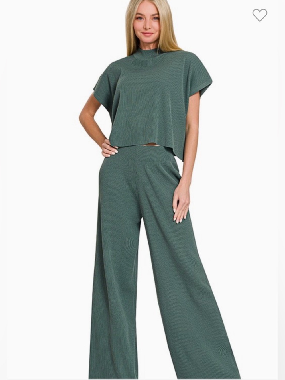 Zenana Viscose Pants Set - Ash Jade